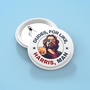 Dudes For Like Harris Man Pin Button, Childless CatPins Buttons, Kamala Harris Pin, Democrat Pin, Harris Election Gifts Set