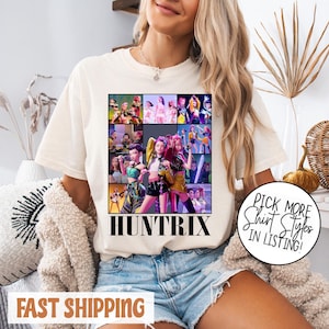 Comfort Colors Huntrix Kpop Demon Hunters Shirt, Korean Pop Kids Lover Gift, Kpop Huntrix, Demon Hunter Merch, Saja Girls Fan Gift