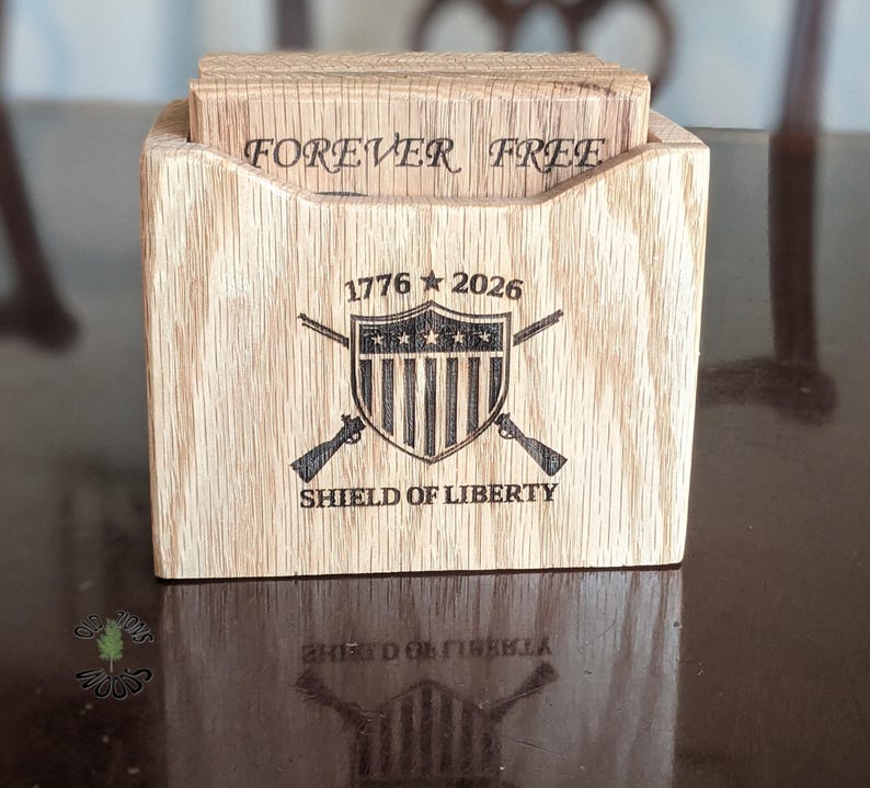 Limited Edition America 250th Wooden Coaster Set With Holder ...
