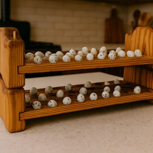 Wooden Quail Egg Holder: Stackable Interlocking Design, Farmhouse Kitchen Decor