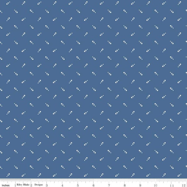 Prairie Family Denim quilt fabric, by Lori Holt of Bee in my Bonnet for Riley Blake Designs, YARDAGE cut to order