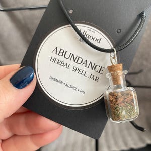 Abundance Herbal Spell Jar Necklace - Witchy Jewelry, Witchy Necklace, Abundance Spell Necklace, Witchy Gifts, Gifted Witchy, Money Spell