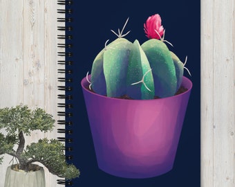 Cactus Flower Spiral notebook