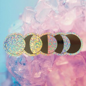 Adesivo glitterato con fasi lunari