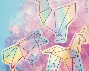 Origami Holographic Stickers