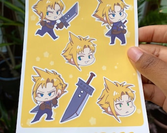 SQUARE ENIX - FF7 クラウド ステッカーシート Chibi Cloud Strife Sticker: Final Fantasy 7 Anime, Glossy Vinyl - Etsy