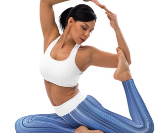 River Flow -  Blue Yoga Leggings