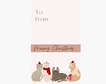 Christmas Cat Gift Tag