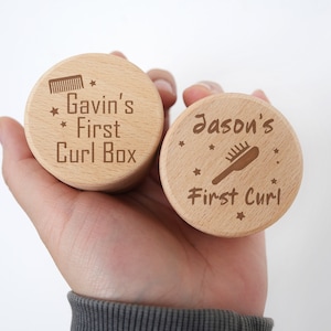 First Haircut Box With Name, First Curl Box, Lock Of Hair Keepsake, New Baby Gift, Baptism Gift, Christening, Baby Shower, New Born Gift