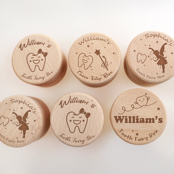 Tooth Keepsake Box, Personalized Beech Wood Box, Custom Boys and Girls Tooth Case, Baby Shower, New Born Gift, Child Tooth Fairy Box