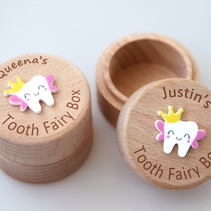 Tooth Fairy Keepsake Box, Personalized Beech Wood Box, Custom Tooth Case, Baby Shower, New Born Gift, Child Tooth Fairy Box