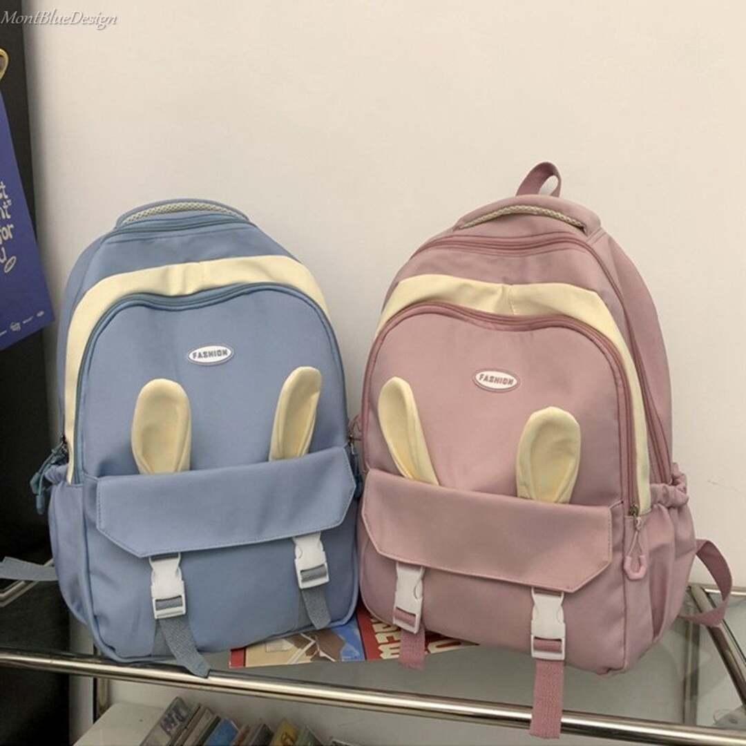 Cute Rabbit Ears Backpack High Capacity Backpack Stylish Etsy