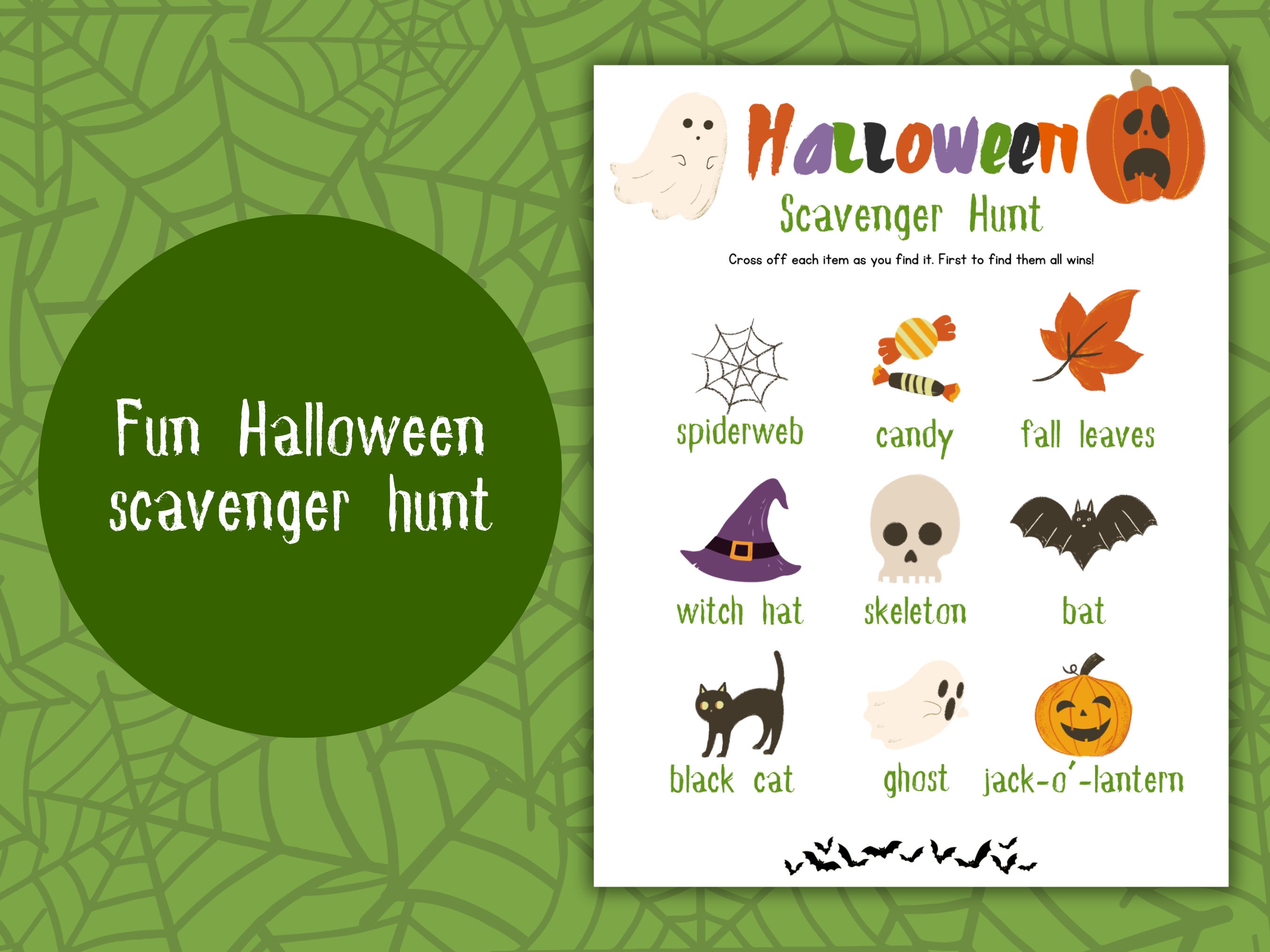 Printable Halloween Scavenger Hunt Game | Digital Download Halloween ...