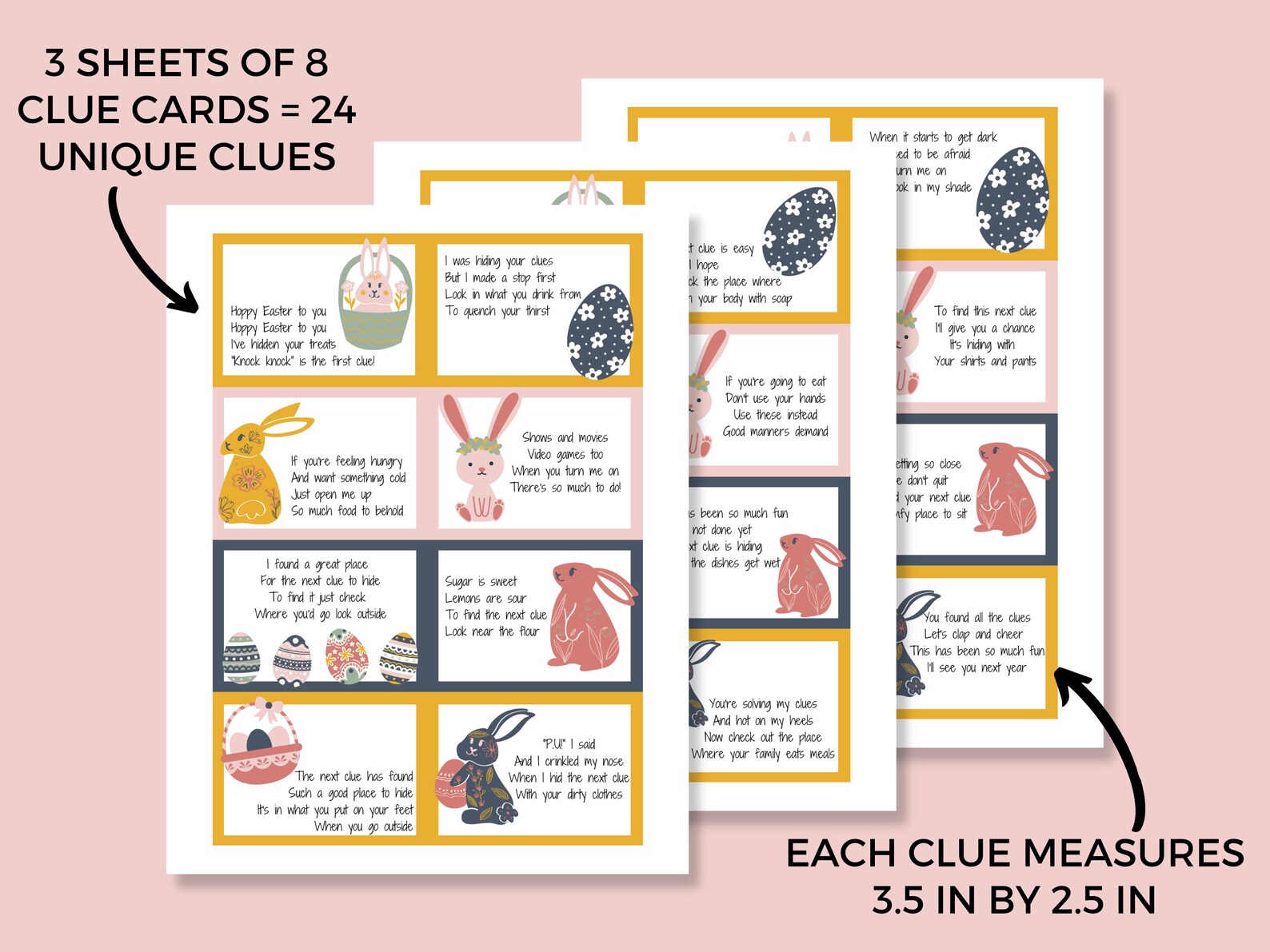 Easter Scavenger Hunt Printable Clues Indoor Easter Egg Hunt for Kids