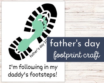 Following in Dad's Footsteps Father's Day Printable Footprint Craft for Kids & Babies | DIY Sentimental Footprint Art for Dad