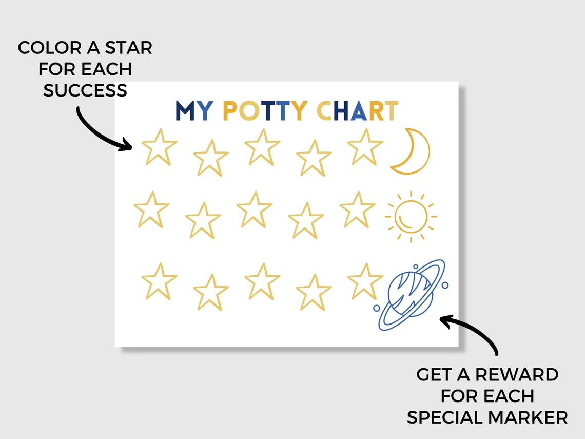 Space Themed Potty Training Printable Pack Potty Training Chart Potty ...