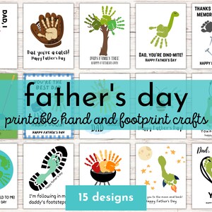Vatertag Printable Handabdruck Handwerk für Kinder & Babys Bündel | Sentimentales Hand Fußabdruck Andenken Geschenk für Väter | 15 DIY Paint Seiten