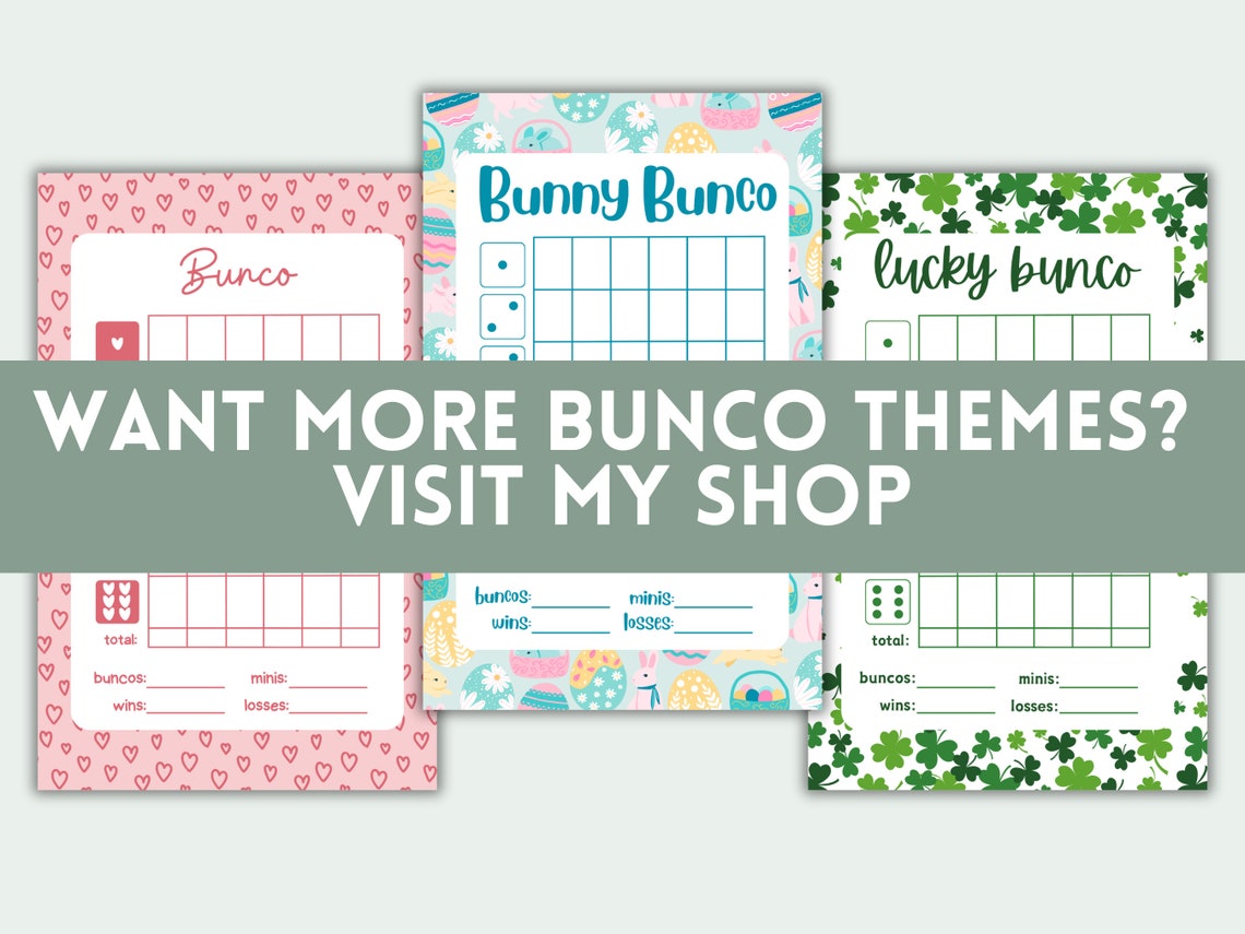 Printable Easter Egg Bunco Score Sheets Easter March April Bunco Set ...