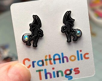 Thestral jewel stud earrings