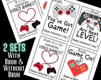 Gamer Video Game Valentine's Cards Digital Download