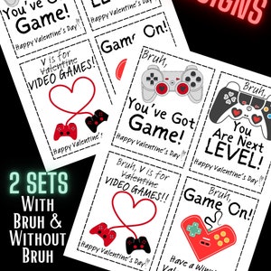 Gamer Video Game Valentine&#39;s Cards Digital Download