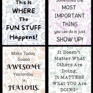 Classroom Posters Bundle (11x14) White/Colored Background w/ Black Lettering
