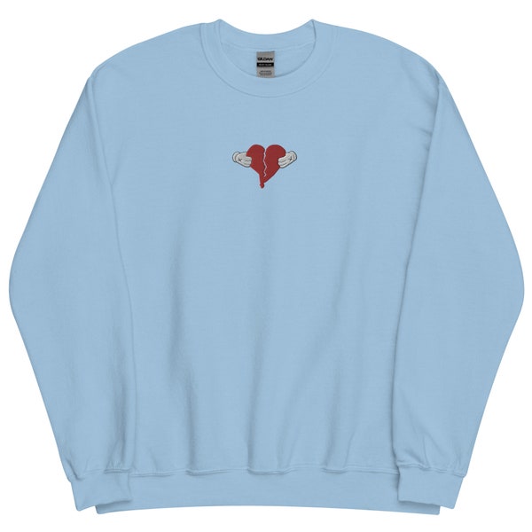 Kanye West Yeezy 808s and Heartbreak Album Embroidery Crew Neck Sweatshirt