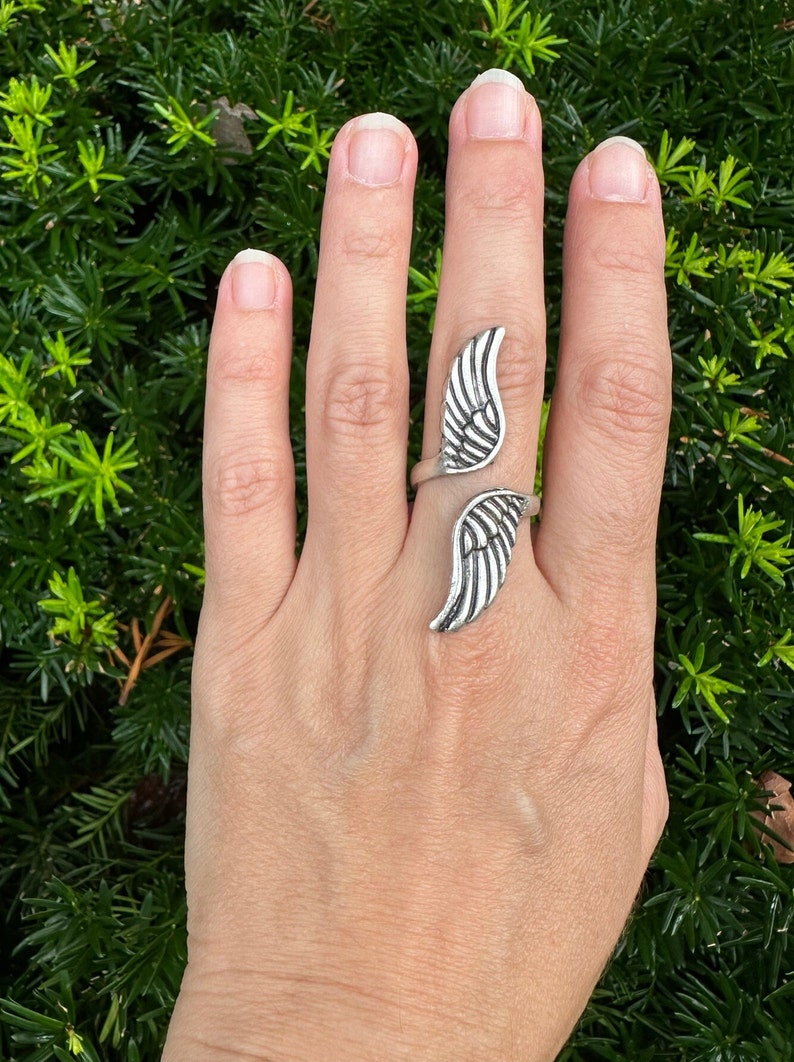 Silver Big Angel Wings,angel Wings Ring, Feather Ring, Punk Ring