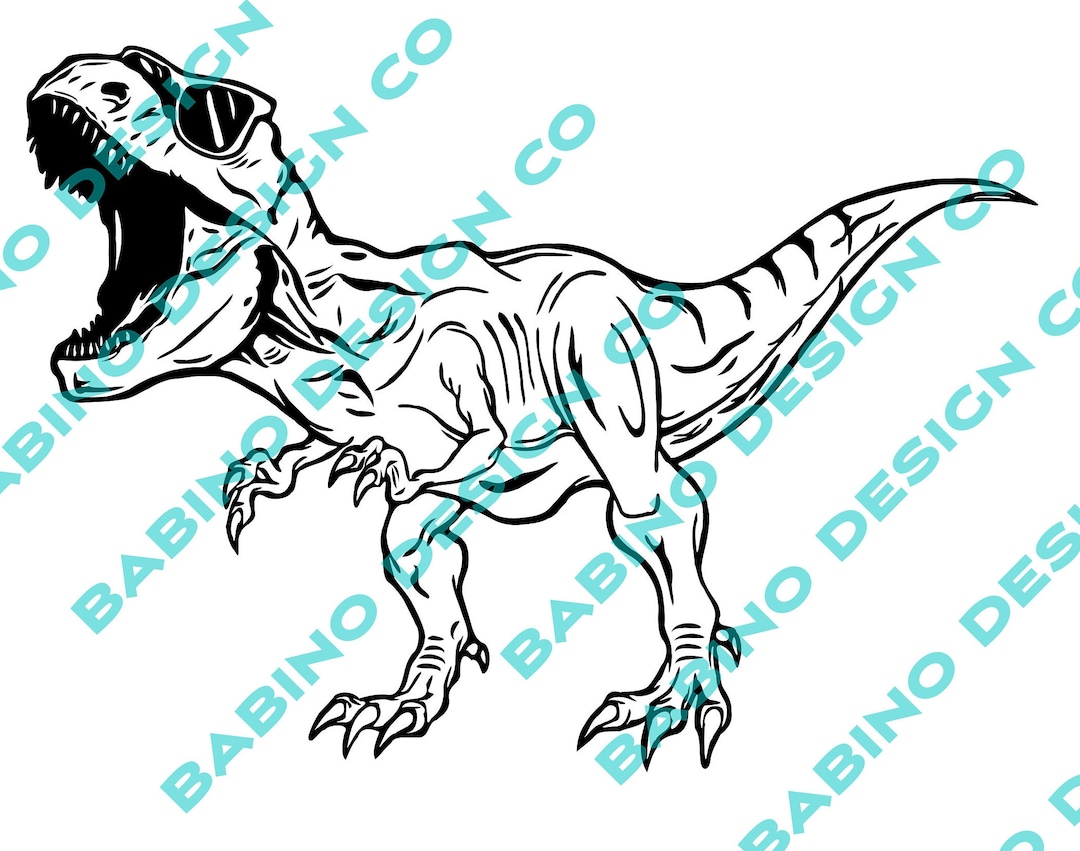 T-rex SVG. T. Rex SVG PNG. T-rex With Sunglasses. T. Rex With - Etsy