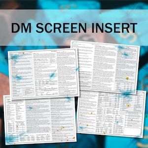 D&D Printable Dungeon Master Screen Insert