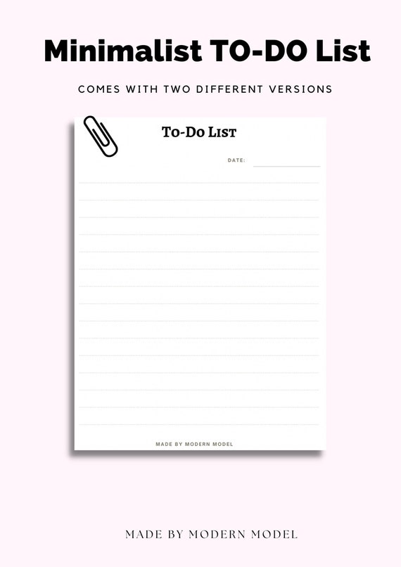 Minimalist Printable to Do List Simple Tasks List Template - Etsy