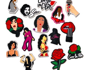 15 pcs Shoe Charm Accessories Shoe Clip Pack Selena Quintanilla Como La Flor Amor Prohibido