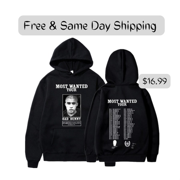 Bad Bunny Nadie Sabe Va A Pasar Mañana Hoodie Sweater Mugshot Wanted Sweatshirt 16.99 Free Shipping