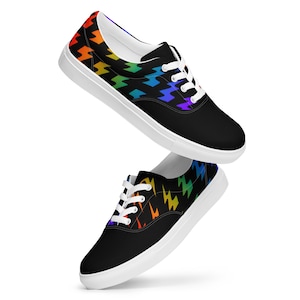 Rainbow Lightning - Lace-up canvas shoes