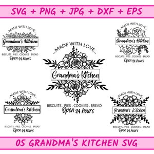 Omas Küche svg, Küchen Dekor, Bauernhaus Dekor, png svg eps jpg Designdateien, sofortiger Download für den kommerziellen geschäftlichen Gebrauch