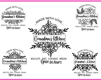 Grandma's Kitchen svg, Kitchen decor, Farmhouse decor,  png svg eps jpg design files, instant download for commercial business use
