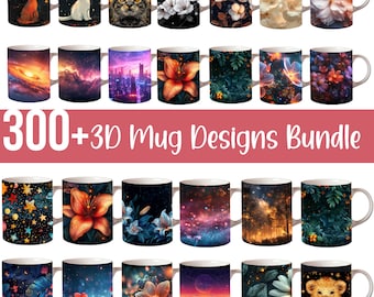 Mais de 300 designs de sublimação para canecas 3D, canecas com flores, canecas com flores de 15 onças PNG, canecas com gatos fofos, designs para canecas de café, designs para canecas PNG