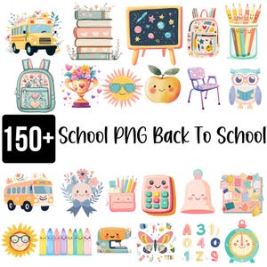 100+ Zurück zu Schule Clipart Bundle, Schüleraktivitäten Clipart, Lernwerkzeuge Clipart Set, Zurück zu Schule Kunst, Digitales Schulpaket