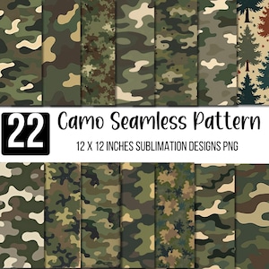 22 naadloze camouflagepatronen, digitaal camouflagepapier, Duck Camo-ontwerp, Old School Duck-camouflage, digitale download