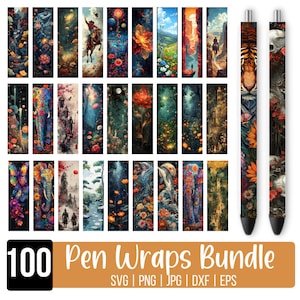 100 PNG Pen Wrap Bundle, Pen Wrap Sublimation Designs, Epoxy Pen Wraps, Pen Waterslide Designs,  Pen Wrap Png, Pencil Sublimation Design
