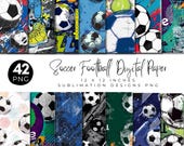 Soccer Digital Papers, Seamless Pattern, Football Themed Digital Paper, Sports Digital Papers, Instant Download