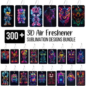 300+ Air Freshner PNG Bundle, Neon Glow Cartoon Characters & Fun Designs Bundle, Digital Download