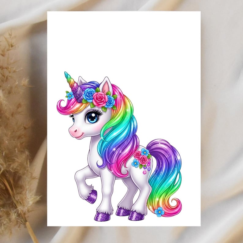 30+ Baby Unicorn Clipart PNG Bundle, Cute Pastel Fantasy Unicorn Set ...