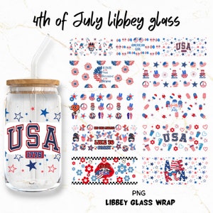4 juli 16oz Libbey Glass-bundel, Amerika 4 juli Png, Happy 4 juli, Independence Day Libbey Glass, America Y'all
