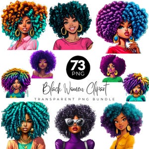 73 Black women clipart, African american clipart,afro girl Png, Boss Woman, Entrepreneur girl Png, Transparent Background, Digital Png