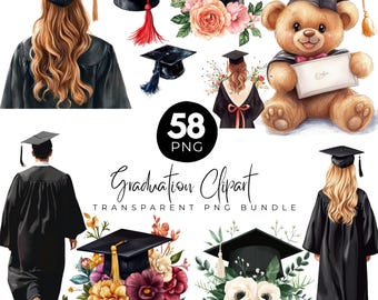 58 afstuderen clipart png-bundel, afstudeerpet, afstudeerhoed, diplomateddybeer, afstudeerceremonie, blonde afgestudeerde meisjes, png-bundel