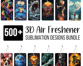 Paquete de más de 500 ambientadores de sublimación, diseños de ambientadores de sublimación, ambientador divertido, ambientador de coche PNG, descarga digital
