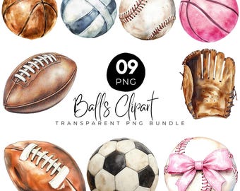 09 Sports Ball PNG Bundle, American Football Ball, Basketball Png, Glove Png, Softball Baseball Png, Sports  Ball Clipart, Digital Download