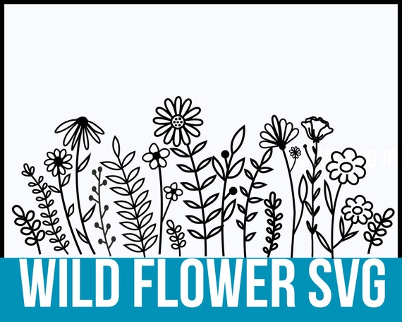 Wildflowers Svg Bouquet SVG Nature Svg Floral Frame Svg - Etsy