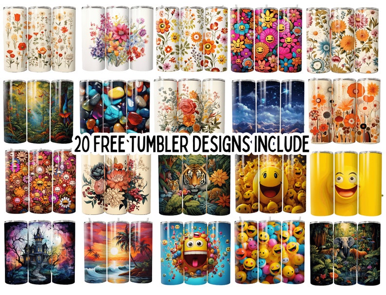 3D Fall Leaves 20oz Skinny Tumbler Wrap, Seamless Sublimation Design ...